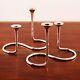 2 Michelsen Danish Mid-century Modern Sterling Silver Candlesticks No Monogram