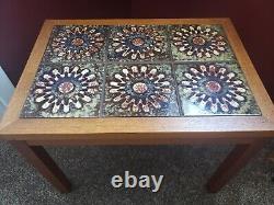 2 Vintage Ceramic Tables Scandinavian Teak Furniture Danish Design Tables 1960s