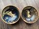 2 Vintage Danish Erling Karin Heerwagen Mid Century Modern Rooster Pottery Bowls