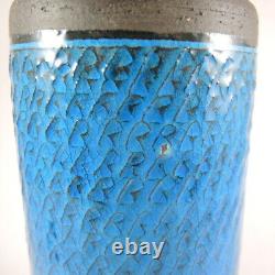 29cm Vintage Mid Century HAK Danish Stoneware Nils Kahler Blue Pottery Vase