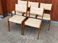 5x Designer Dining Room Chairs Vintage 60s Mid Century Danish 60er C