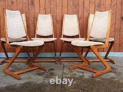 6x Teak Dining Chairs Vintage Retro 60s Danish Mid Century eBay