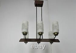Chandelier Wood Atomic Scandinavian Style Danish Modern Modernist 6 lights