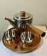 Dana Dfa Stainless & Teak Coffee Or Tea Set. Mid Century Modern Danish Design