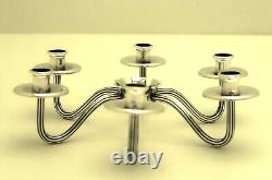 Danish Anton Michelsen Mid-Century Modern Sterling Silver 6 Arm Candelabra