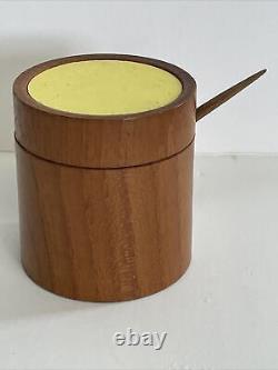 Danish Mid-Century Modern Teak Salt Pepper Shakers & Mustard Pot by Digsmed