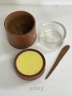 Danish Mid-Century Modern Teak Salt Pepper Shakers & Mustard Pot by Digsmed