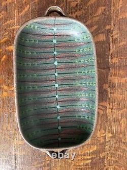 Dybdahl Pottery Ceramic Tray Danish Mid-century Greens & Brown