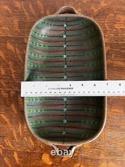 Dybdahl Pottery Ceramic Tray Danish Mid-century Greens & Brown