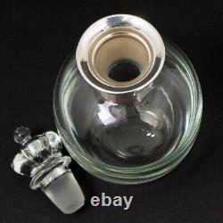 E. Dragsted Denmark Sterling Silver & Glass Decanter 7.5 T Mid Century Modern