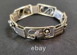 John Lauritzen Danish Mid-Century Modernist Silver Bracelet