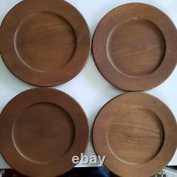 Mid Century Anders Lervad & son Denmark Teak Wood 10 Plates set of 4 RARE