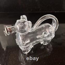 Mid Century Danish Clear Glass Dog Decanter Snapshund By Holmegaard C. 1960's