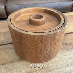 Mid Century Danish Modern Dansk Teak Lidded Ice Bucket