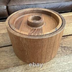 Mid Century Danish Modern Dansk Teak Lidded Ice Bucket