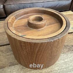 Mid Century Danish Modern Dansk Teak Lidded Ice Bucket