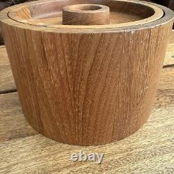 Mid Century Danish Modern Dansk Teak Lidded Ice Bucket