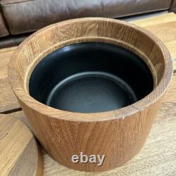 Mid Century Danish Modern Dansk Teak Lidded Ice Bucket