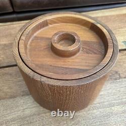 Mid Century Danish Modern Dansk Teak Lidded Ice Bucket