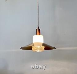 Mid Century Danish Modern Sputnik Copper And Glass Pendant Lamp 1960's