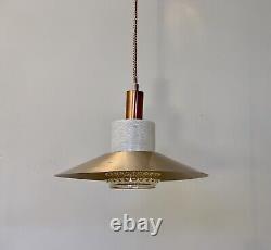 Mid Century Danish Modern Sputnik Copper And Glass Pendant Lamp 1960's