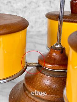 Mid-Century Danish Modern Teak Revolving Condiment Serving Bowl Set