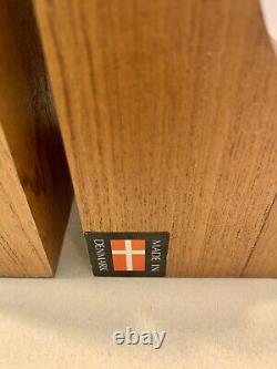 Mid-Century Danish Modern Teak Wood Bookends BROSTROM Denmark Minimalist
