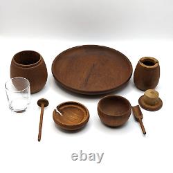 Mid Century Kay Bojesen Teak Condiment Set Complete Scandinavian Modern Denmark