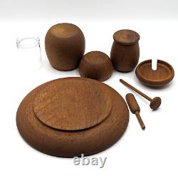 Mid Century Kay Bojesen Teak Condiment Set Complete Scandinavian Modern Denmark