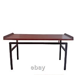Mid Century Modern 1960s Wood and Metal Danish Coffee Side Table
