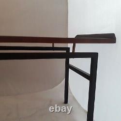 Mid Century Modern 1960s Wood and Metal Danish Coffee Side Table
