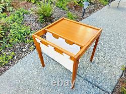 Mid-Century Modern Danish Magazine Rack Side Table 17.5W x 18H x 17.5D