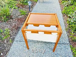 Mid-Century Modern Danish Magazine Rack Side Table 17.5W x 18H x 17.5D