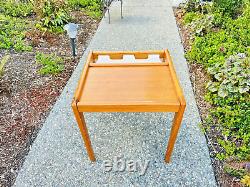 Mid-Century Modern Danish Magazine Rack Side Table 17.5W x 18H x 17.5D