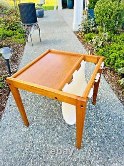 Mid-Century Modern Danish Magazine Rack Side Table 17.5W x 18H x 17.5D