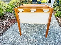 Mid-Century Modern Danish Magazine Rack Side Table 17.5W x 18H x 17.5D