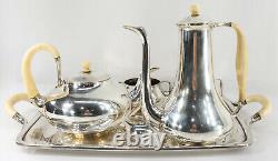 Mid Century Modern MCM Danish Sterling Silver Tea Coffee Service Dragsted Denmar