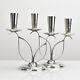 Mid Century Modern Pair Of Silverplated Candelabras Candle Holders Berg Denmark