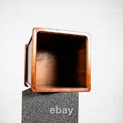 Mid Century Modern Wastebasket Square Trash Can Bin Paper Basket Walnut Danish