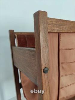 Mid-century Danish rosewood and leather magazine rack