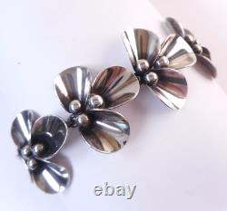 NE Niels Erik From Denmark Mid Century Modern Sterling Leaf Flower Bracelet