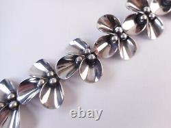 NE Niels Erik From Denmark Mid Century Modern Sterling Leaf Flower Bracelet