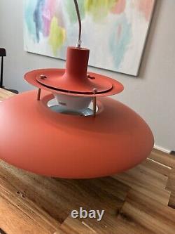 Orange Mid Century Danish Atomic Saucer Hanging Ceiling Light Fixture New