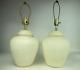 Pair Mid Century S+m Ind 1975 Beehive Lamps Off White Ceramic S+mind
