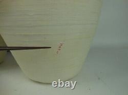 Pair Mid Century S+M Ind 1975 Beehive Lamps Off White Ceramic S+Mind