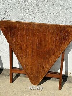 Pair of Vintage Authentic Danish Mid Century Modern Triangle Folding Side Tables