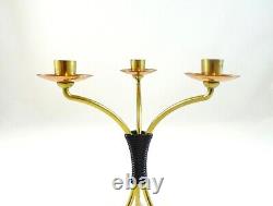 Rare 60s Danish Modern Small MID Century String Brass Candle Stick Candle Holder