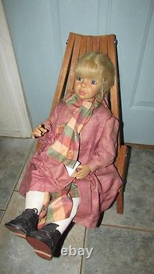 Rare Vintage MID Century Danish Modern Slat Folding Chair Child Size