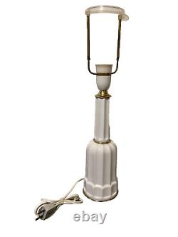 Søholm Danish Mid-Century Modern Ceramic Lamp, H 46cm, White/Gold, No Shade