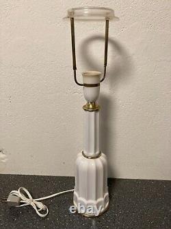 Søholm Danish Mid-Century Modern Ceramic Lamp, H 46cm, White/Gold, No Shade